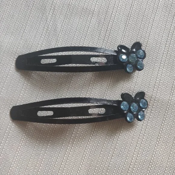 Solid Snap Matte Hair Clip | Butterfly Gemstone Heart Shaped | Set of 14 - Picture 4 of 10